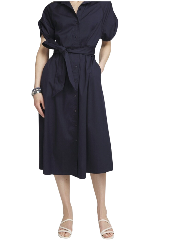 Poplin Tie Waist Shirtdress
